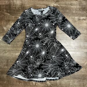 Spiderweb Skater Dress – Witchy Alt Fit – Size M – $31